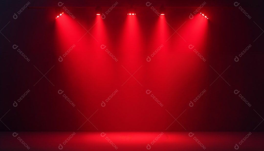 Palco iluminado com luzes de led vermelha