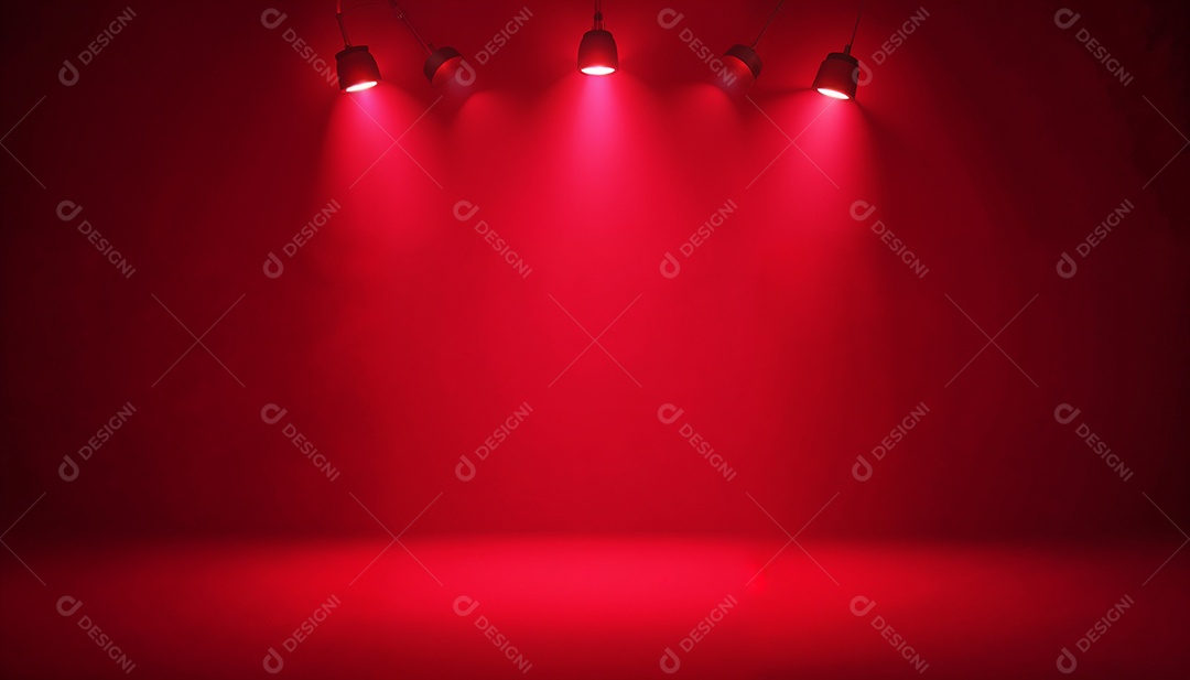 Palco iluminado com luzes de led vermelha