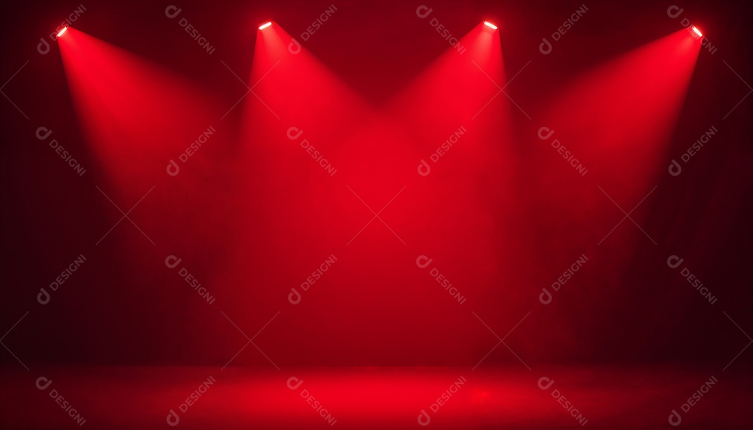 Palco iluminado com luzes de led vermelha