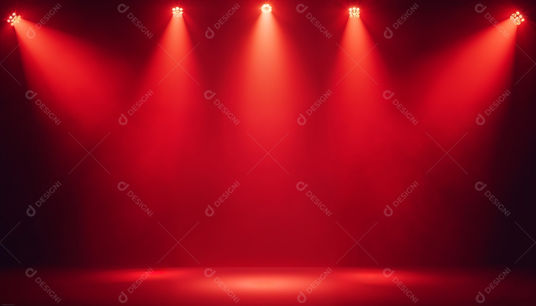 Palco iluminado com luzes de led vermelha