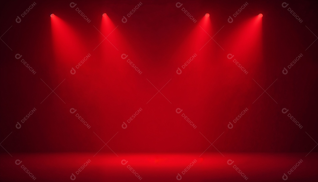 Palco iluminado com luzes de led vermelha