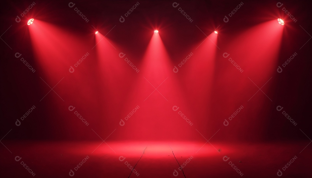 Palco iluminado com luzes de led vermelha