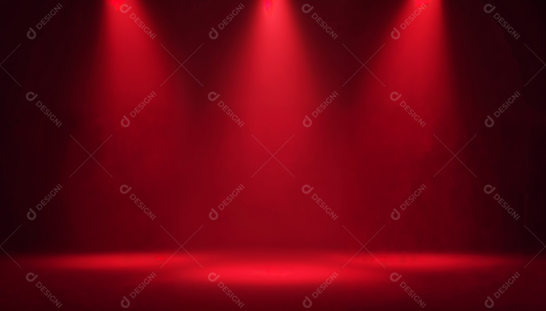 Palco iluminado com luzes de led vermelha
