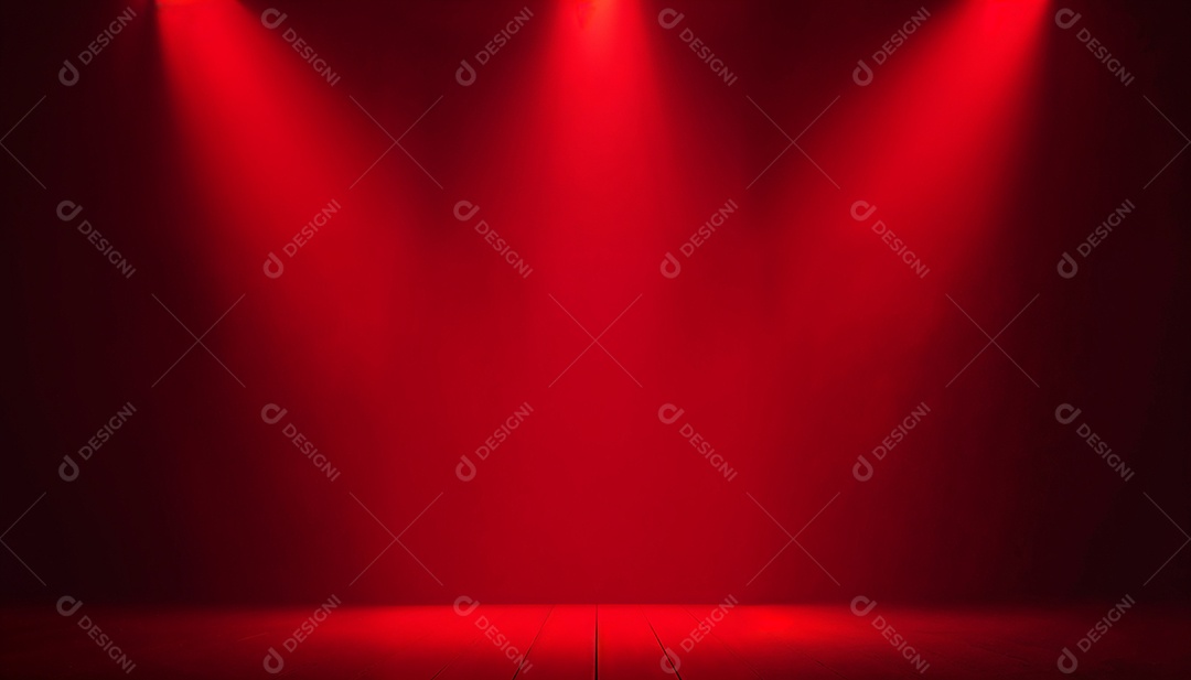 Palco iluminado com luzes de led vermelha