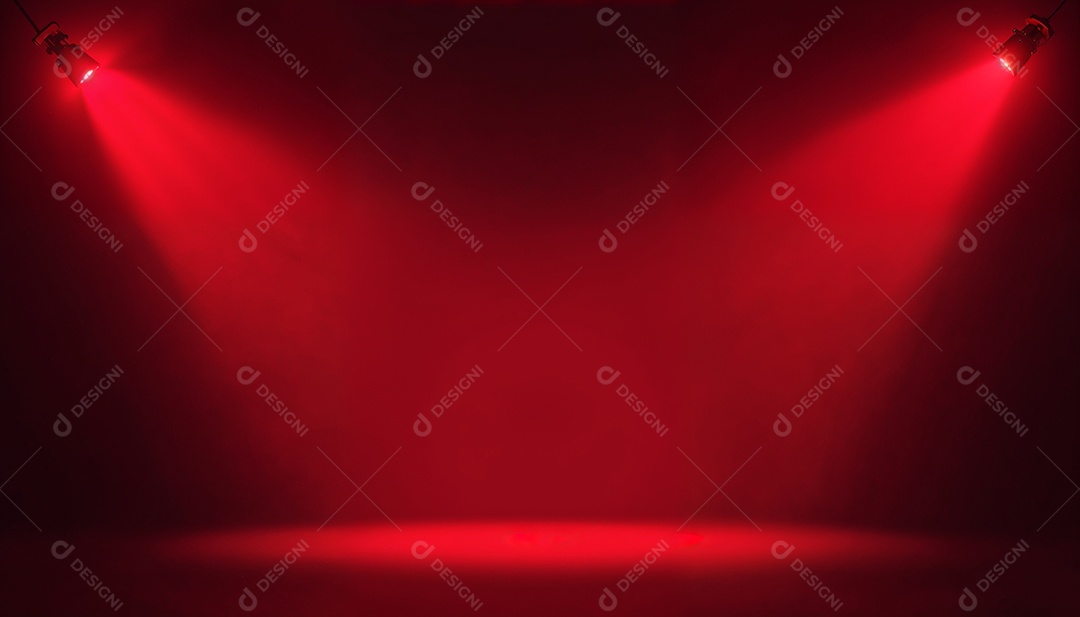 Palco iluminado com luzes de led vermelha