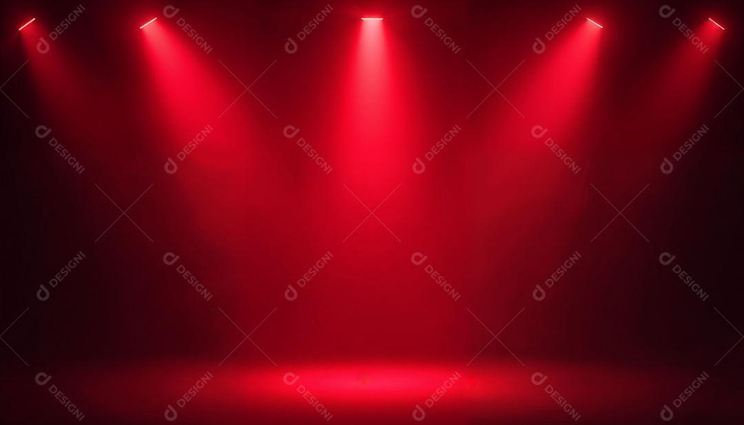 Palco iluminado com luzes de led vermelha