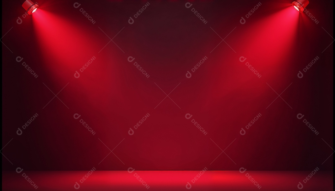 Palco iluminado com luzes de led vermelha