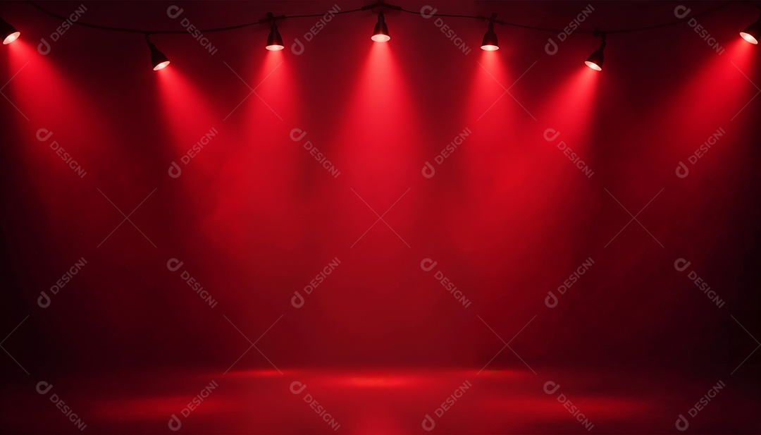 Palco iluminado com luzes de led vermelha