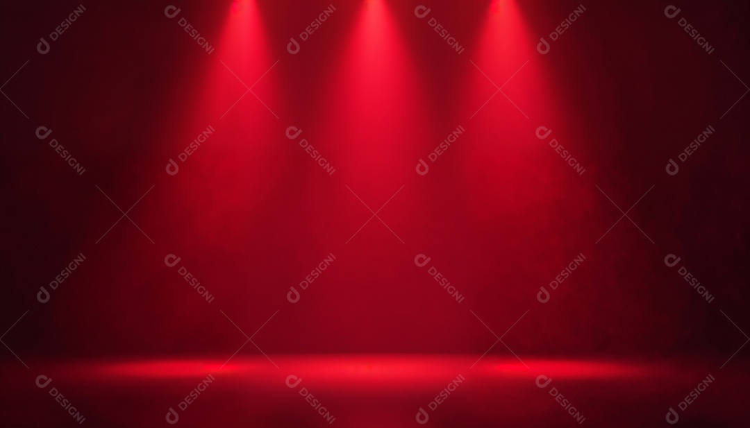 Palco iluminado com luzes de led vermelha
