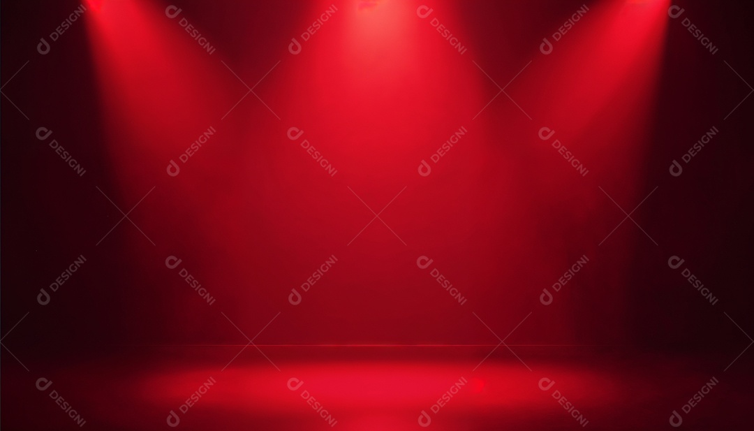Palco iluminado com luzes de led vermelha