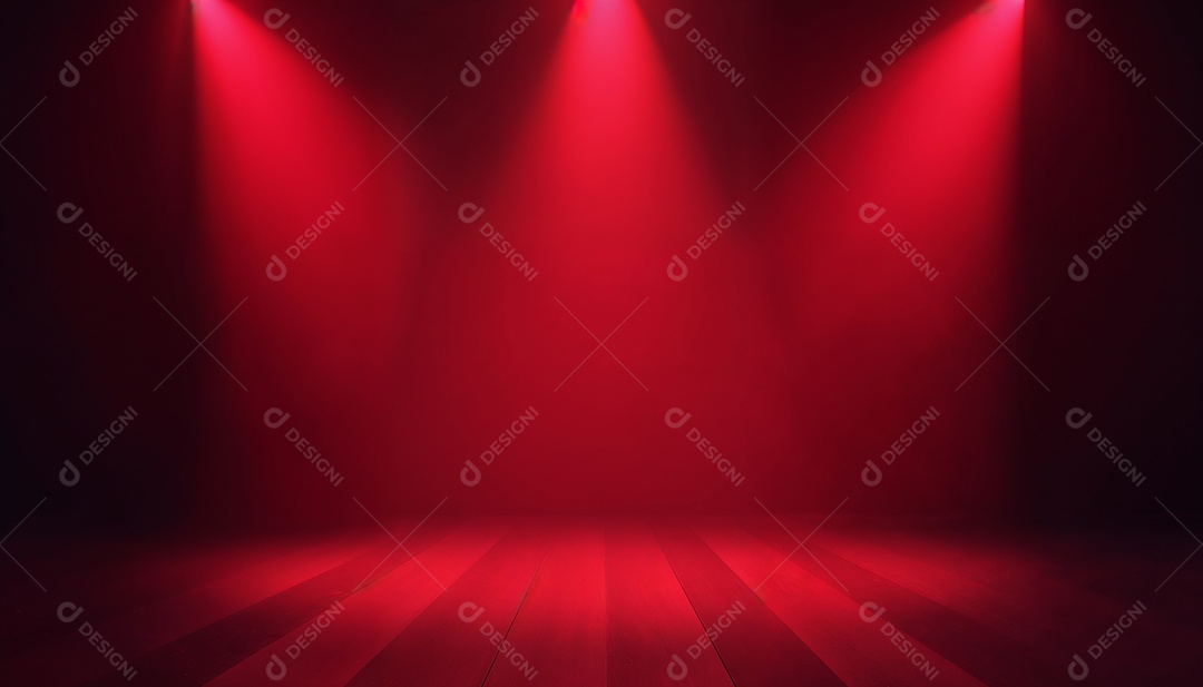Palco iluminado com luzes de led vermelha