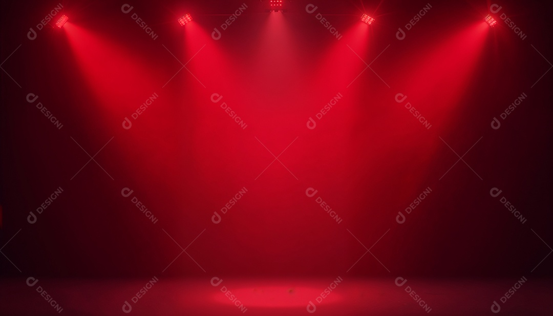 Palco iluminado com luzes de led vermelha
