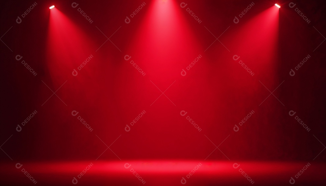 Palco iluminado com luzes de led vermelha