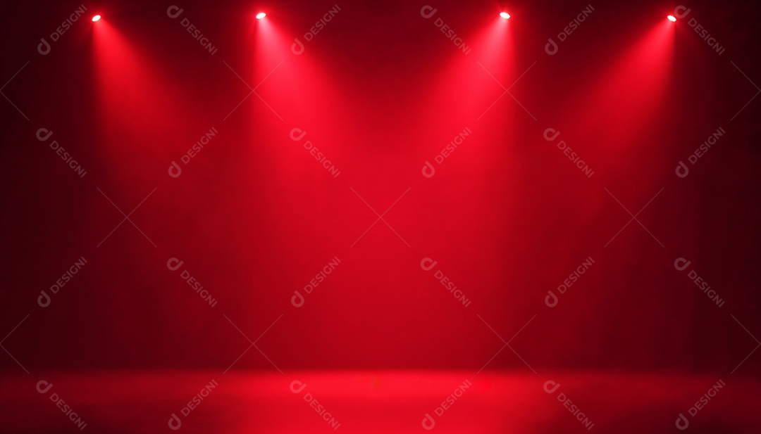 Palco iluminado com luzes de led vermelha