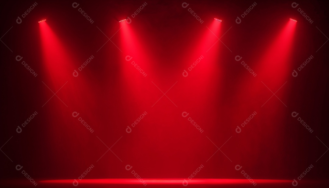Palco iluminado com luzes de led vermelha