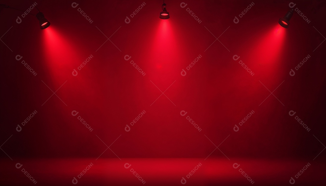 Palco iluminado com luzes de led vermelha