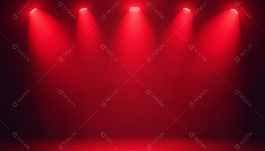 Palco iluminado com luzes de led vermelha