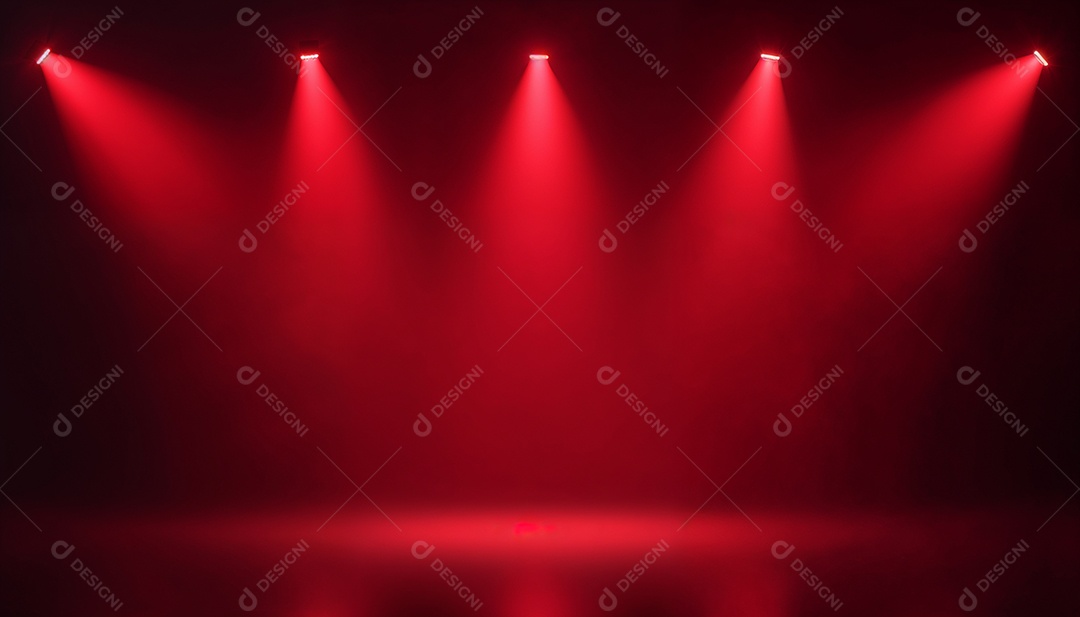 Palco iluminado com luzes de led vermelha