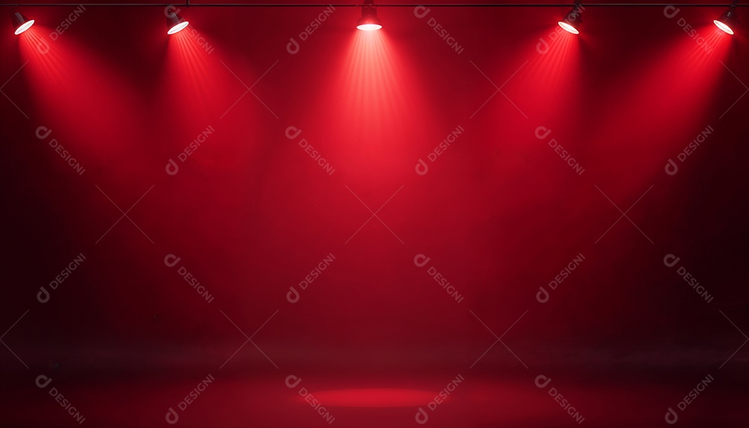 Palco iluminado com luzes de led vermelha
