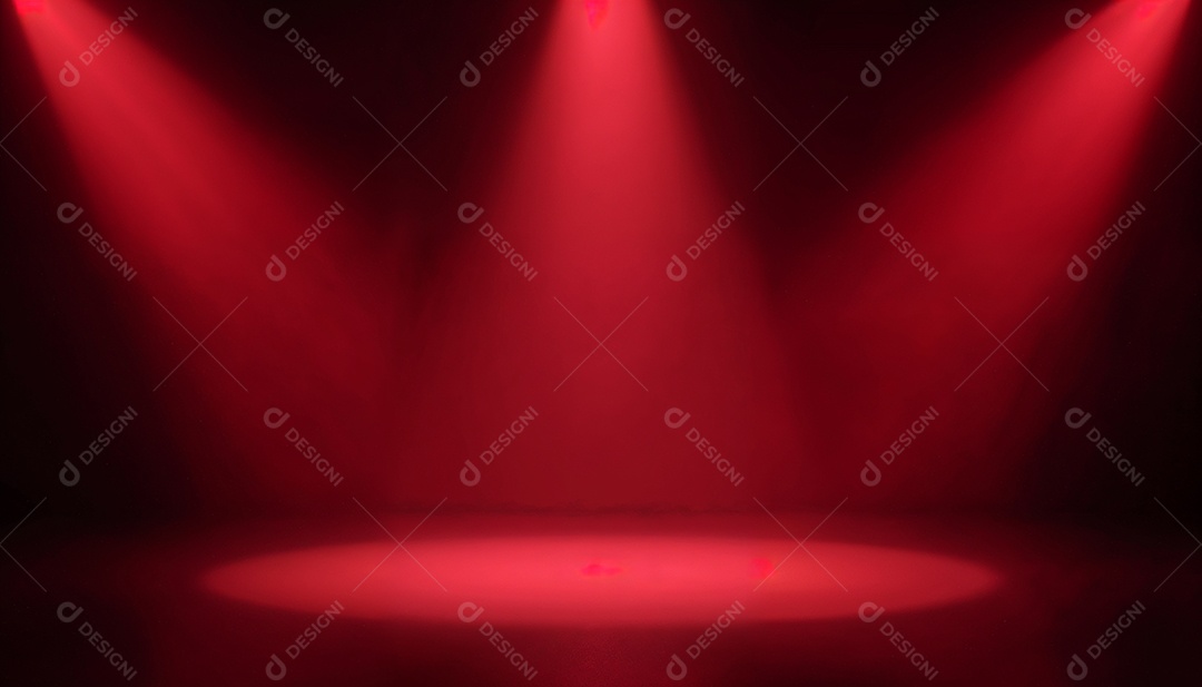 Palco iluminado com luzes de led vermelha