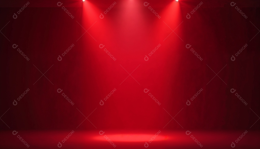Palco iluminado com luzes de led vermelha
