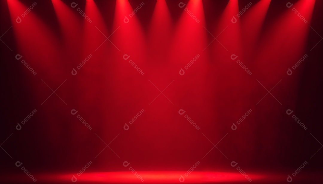 Palco iluminado com luzes de led vermelha