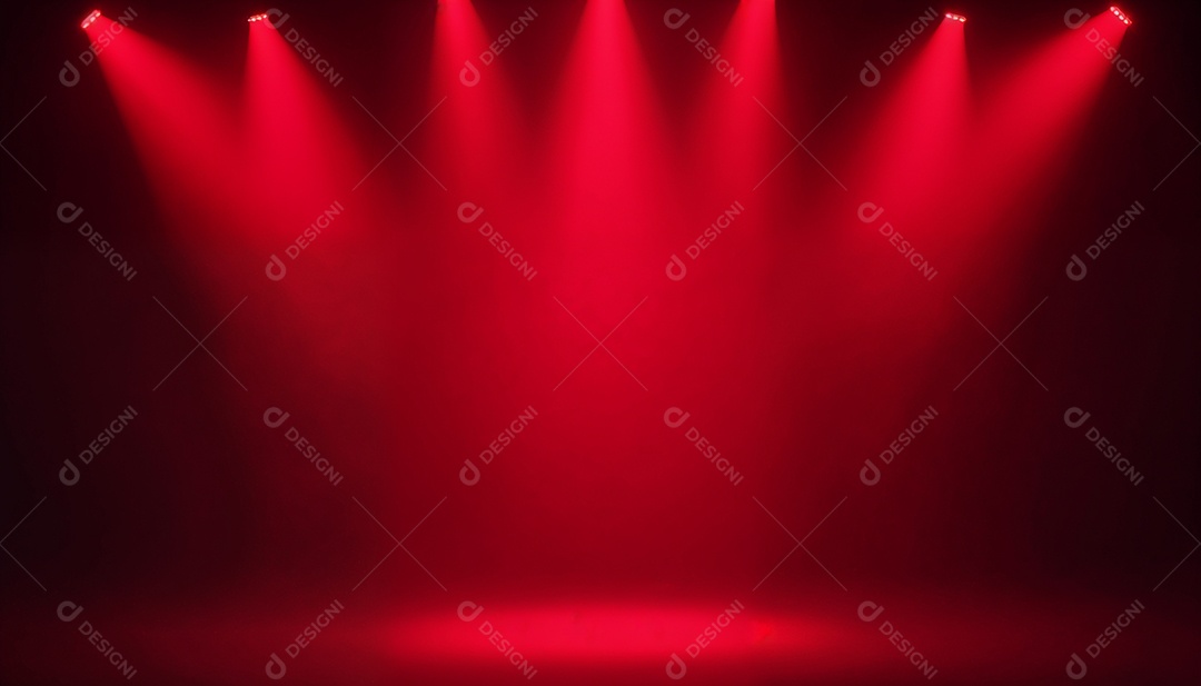 Palco iluminado com luzes de led vermelha