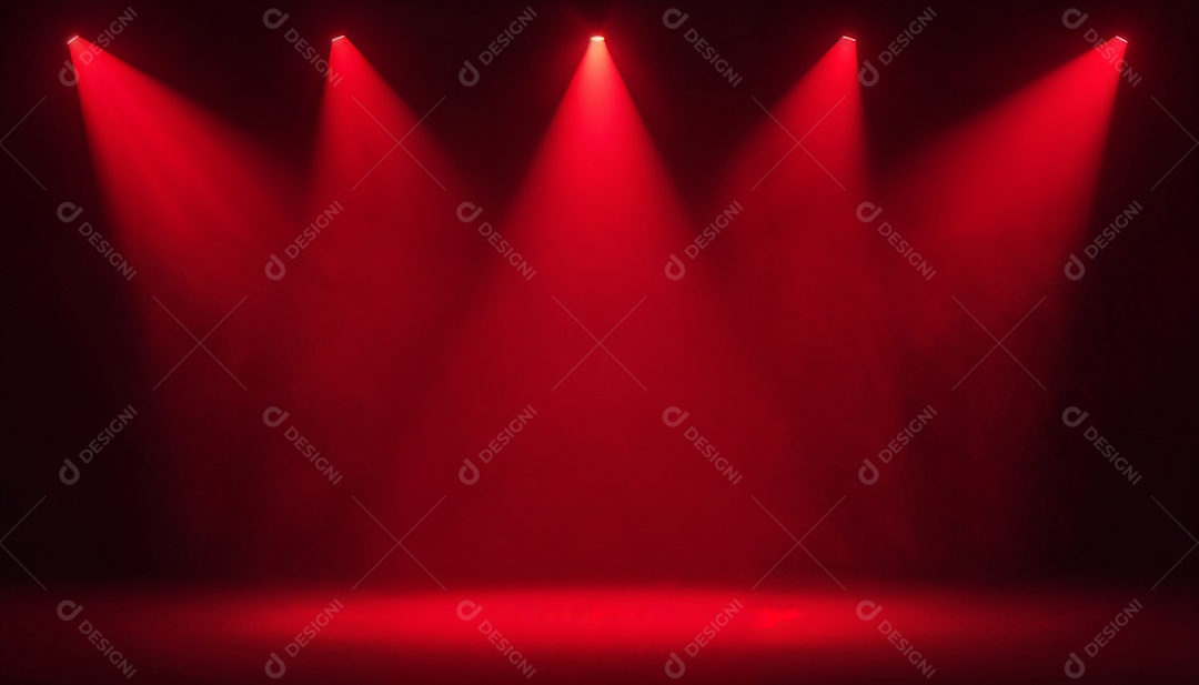 Palco iluminado com luzes de led vermelha