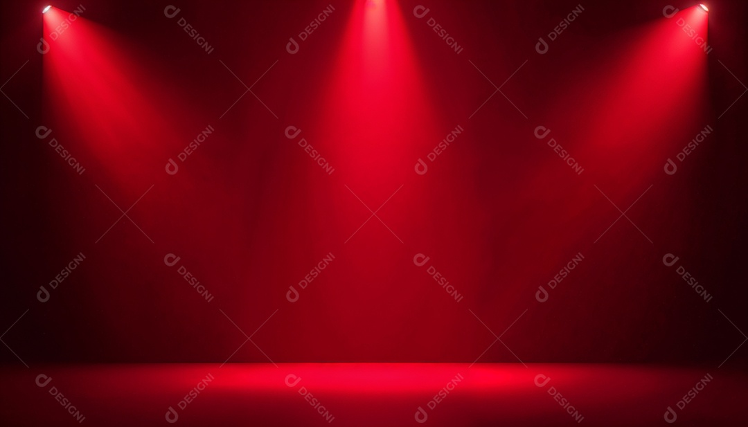 Palco iluminado com luzes de led vermelha