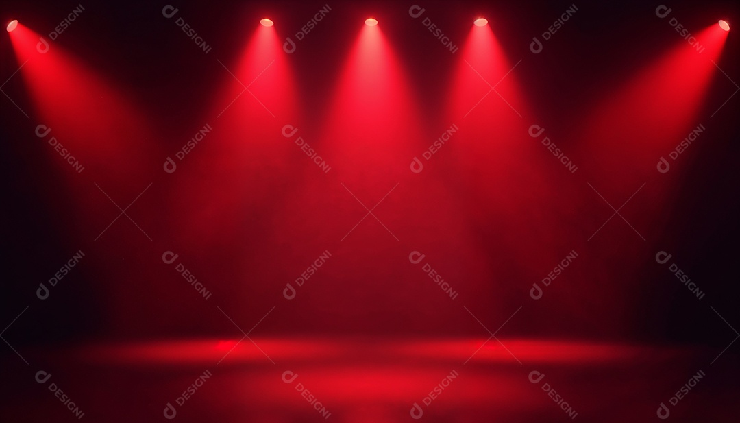 Palco iluminado com luzes de led vermelha