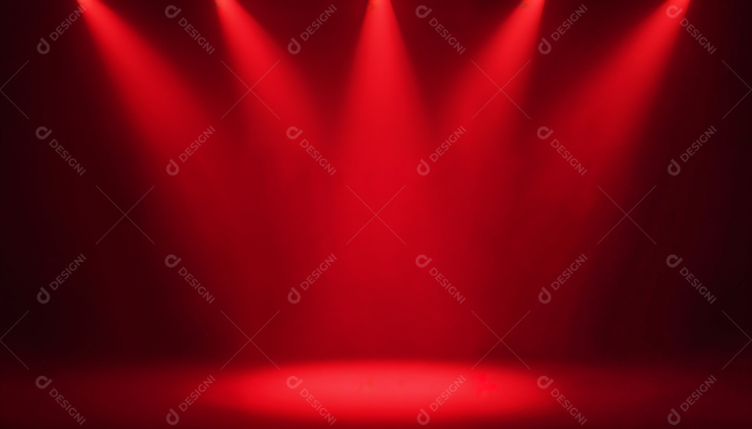 Palco iluminado com luzes de led vermelha