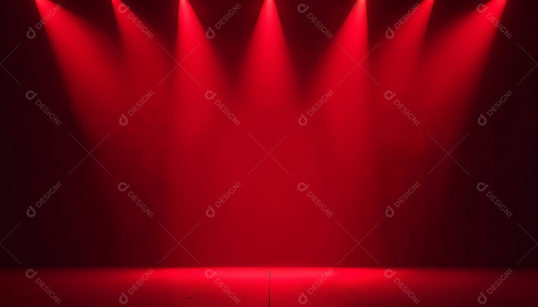 Palco iluminado com luzes de led vermelha