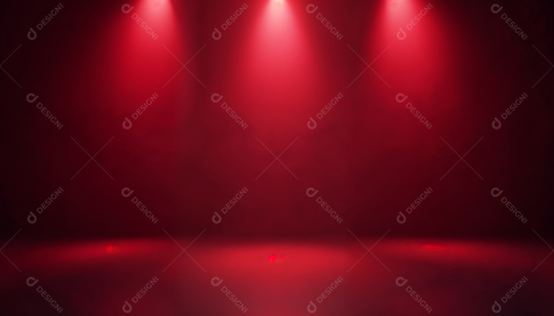 Palco iluminado com luzes de led vermelha