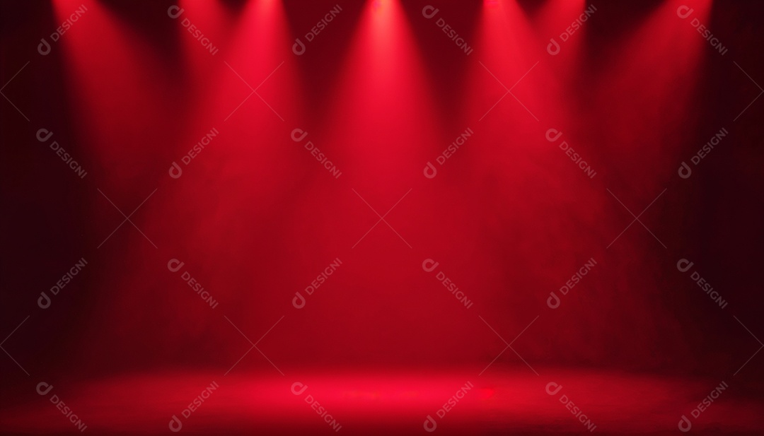 Palco iluminado com luzes de led vermelha