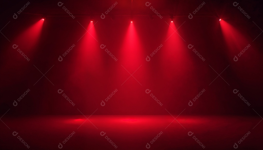 Palco iluminado com luzes de led vermelha