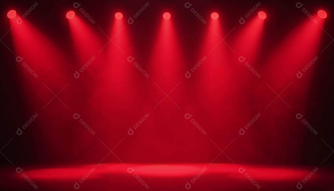 Palco iluminado com luzes de led vermelha