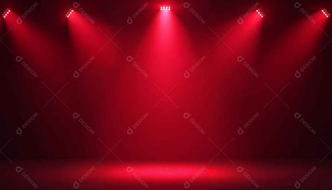 Palco iluminado com luzes de led vermelha