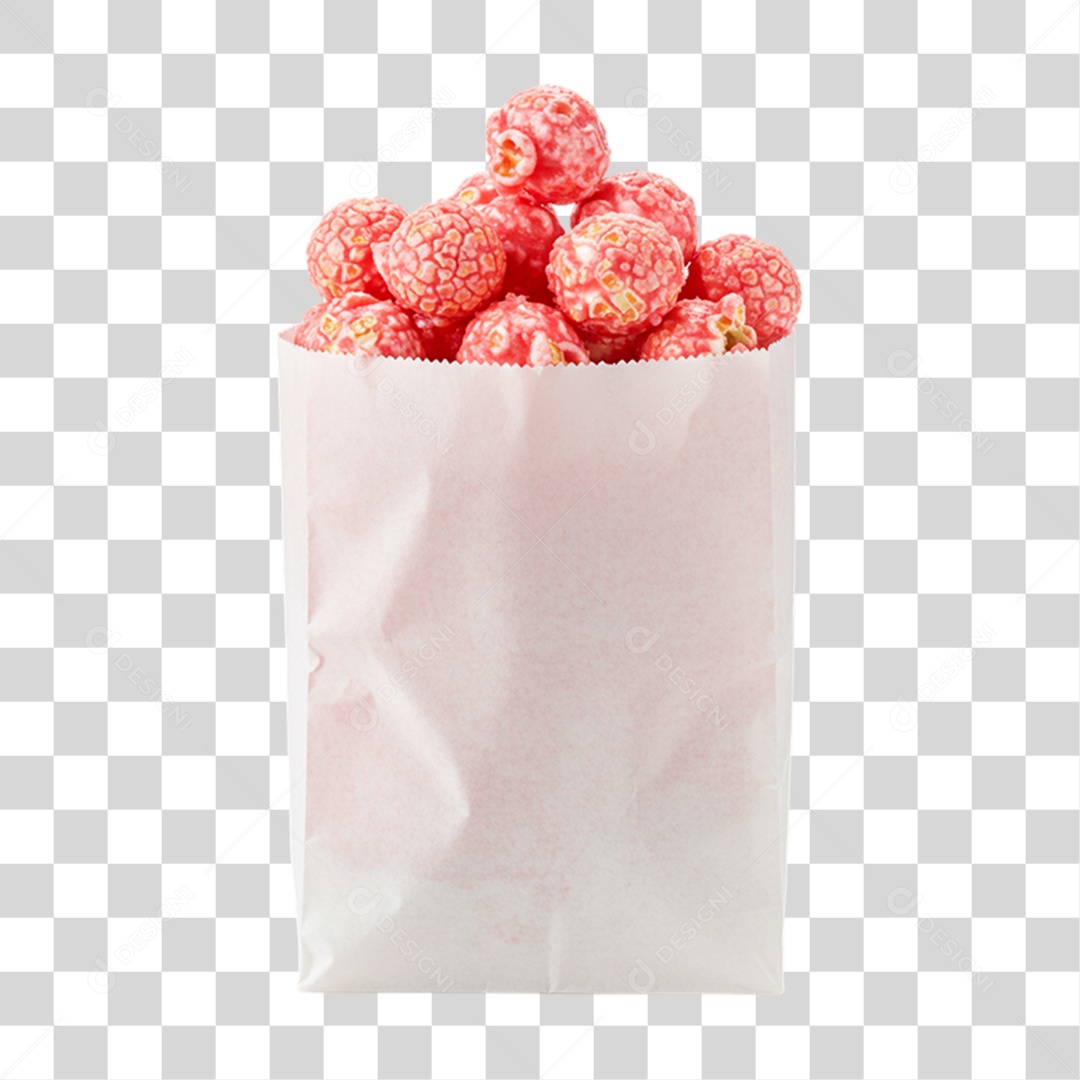 Pacote de Pipoca Doce em Festa Junina PNG Transparente