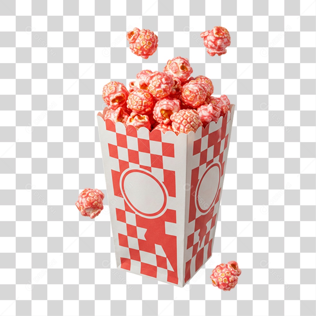 Pacote de Pipoca Doce em Festa Junina PNG Transparente