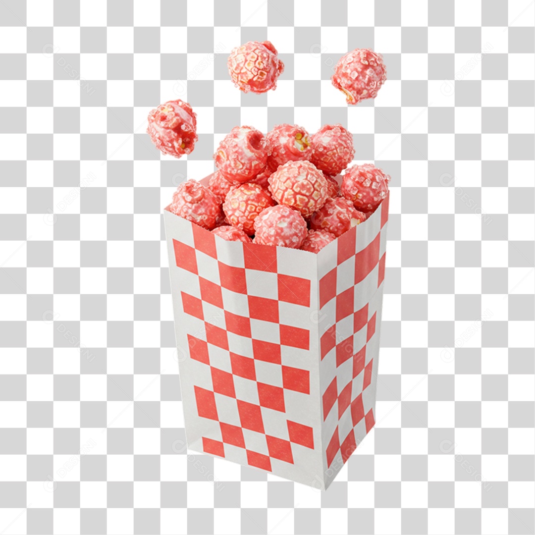 Pacote de Pipoca Doce em Festa Junina PNG Transparente