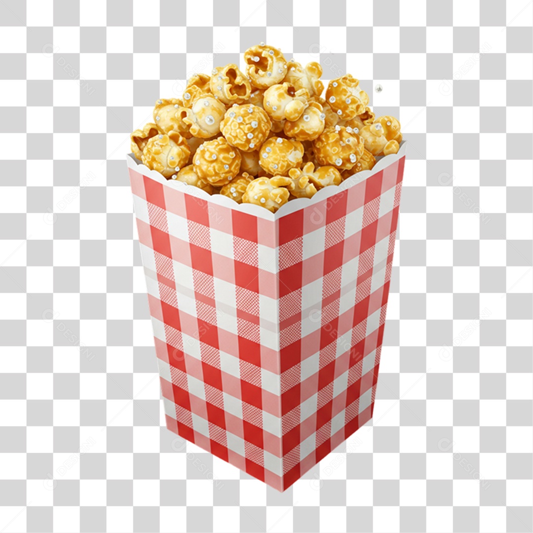 Pacote de Pipoca Doce em Festa Junina PNG Transparente