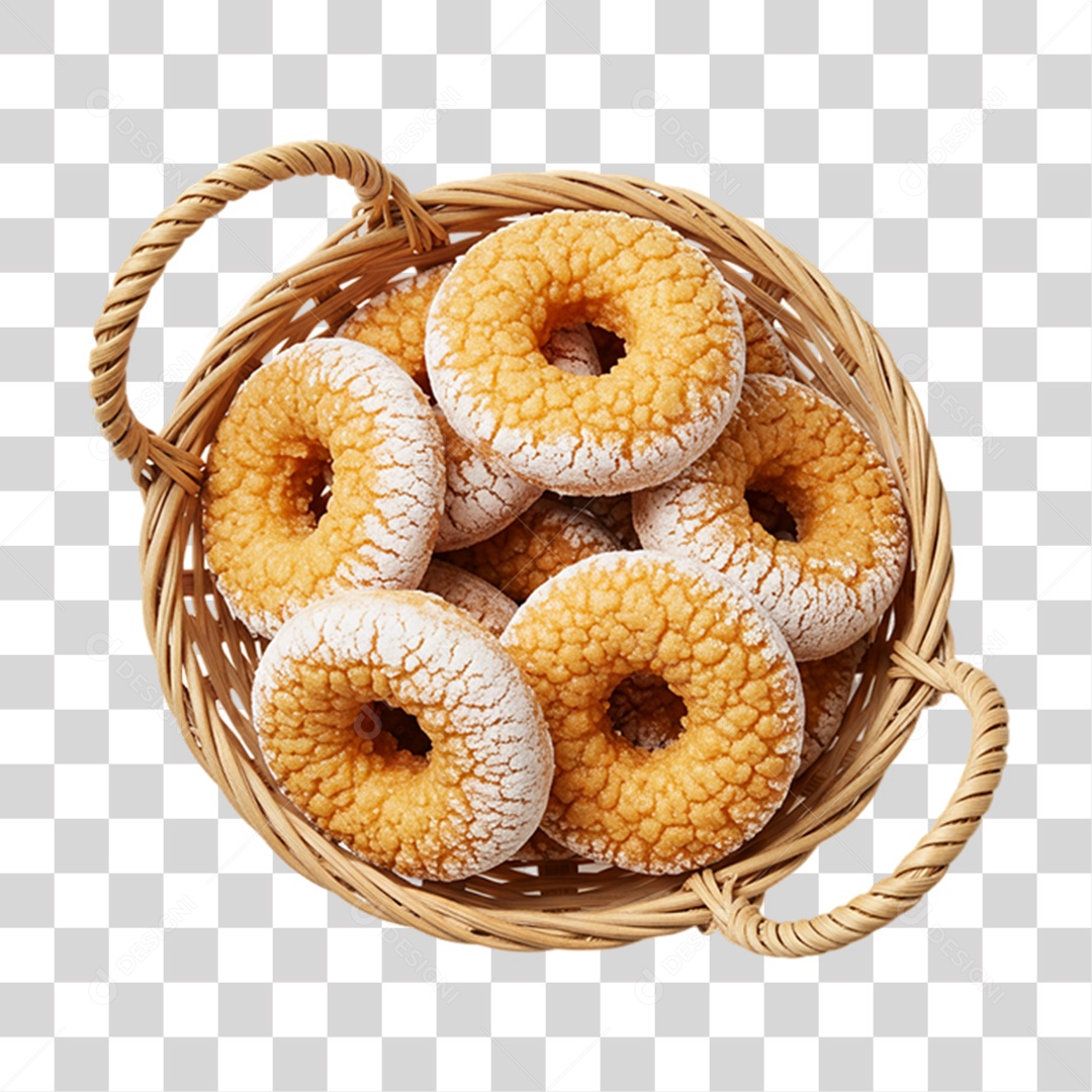 Roscas Donuts em Cestinha PNG Transparente
