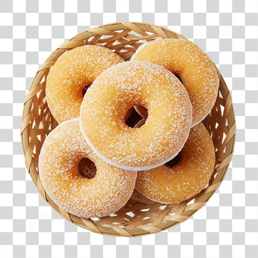 Roscas Donuts em Cestinha PNG Transparente