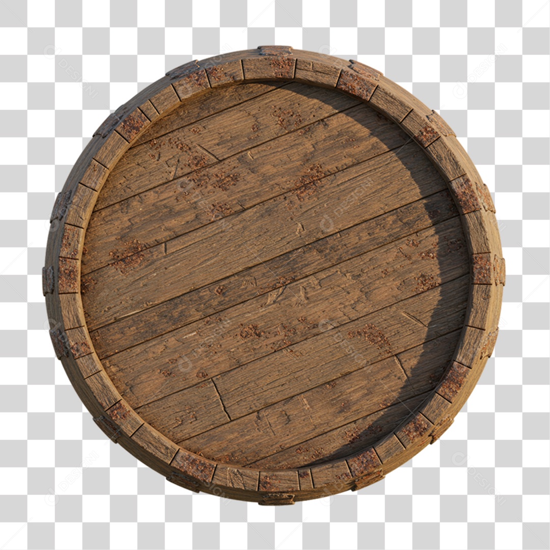 Barril de Madeira Vista de Cima PNG Transparente
