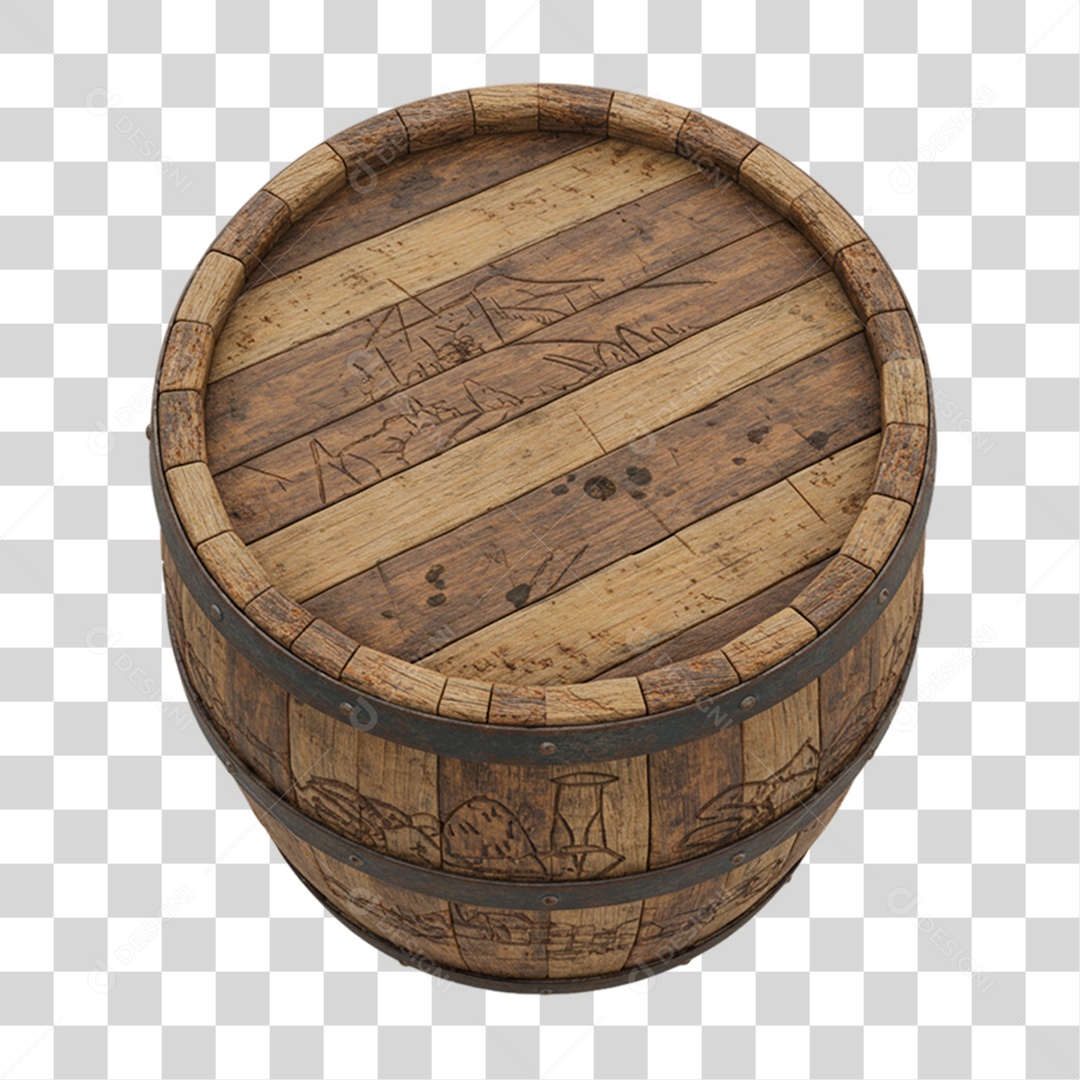 Barril de Madeira PNG Transparente