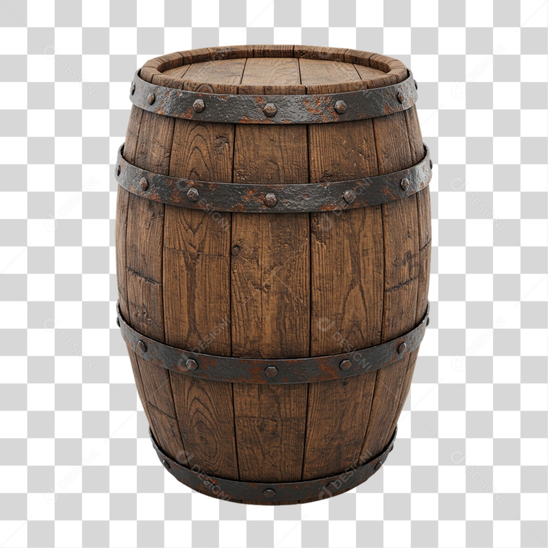 Barril de Madeira PNG Transparente