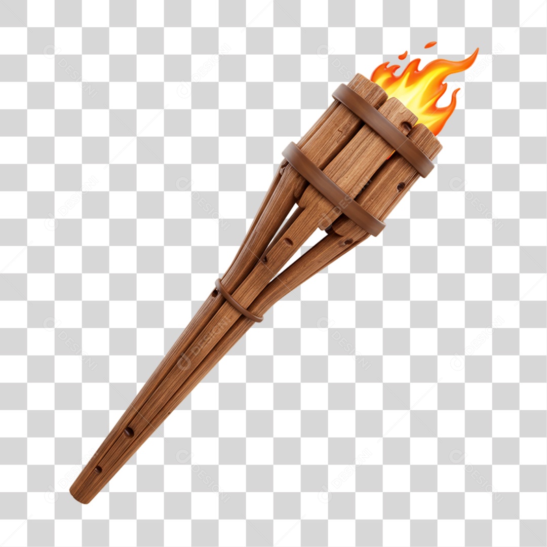 Tocha Fogo Madeira PNG Transparente