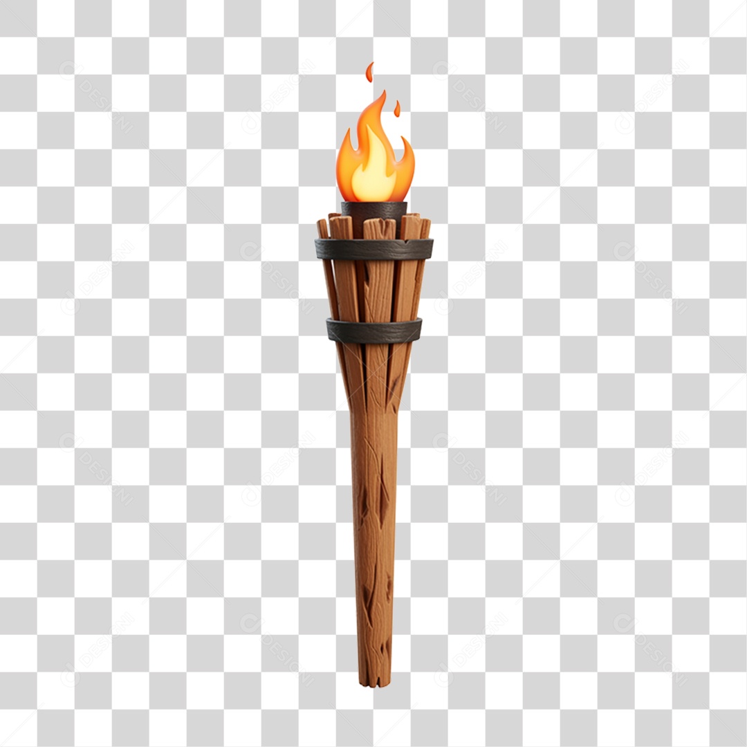 Tocha Fogo Madeira PNG Transparente