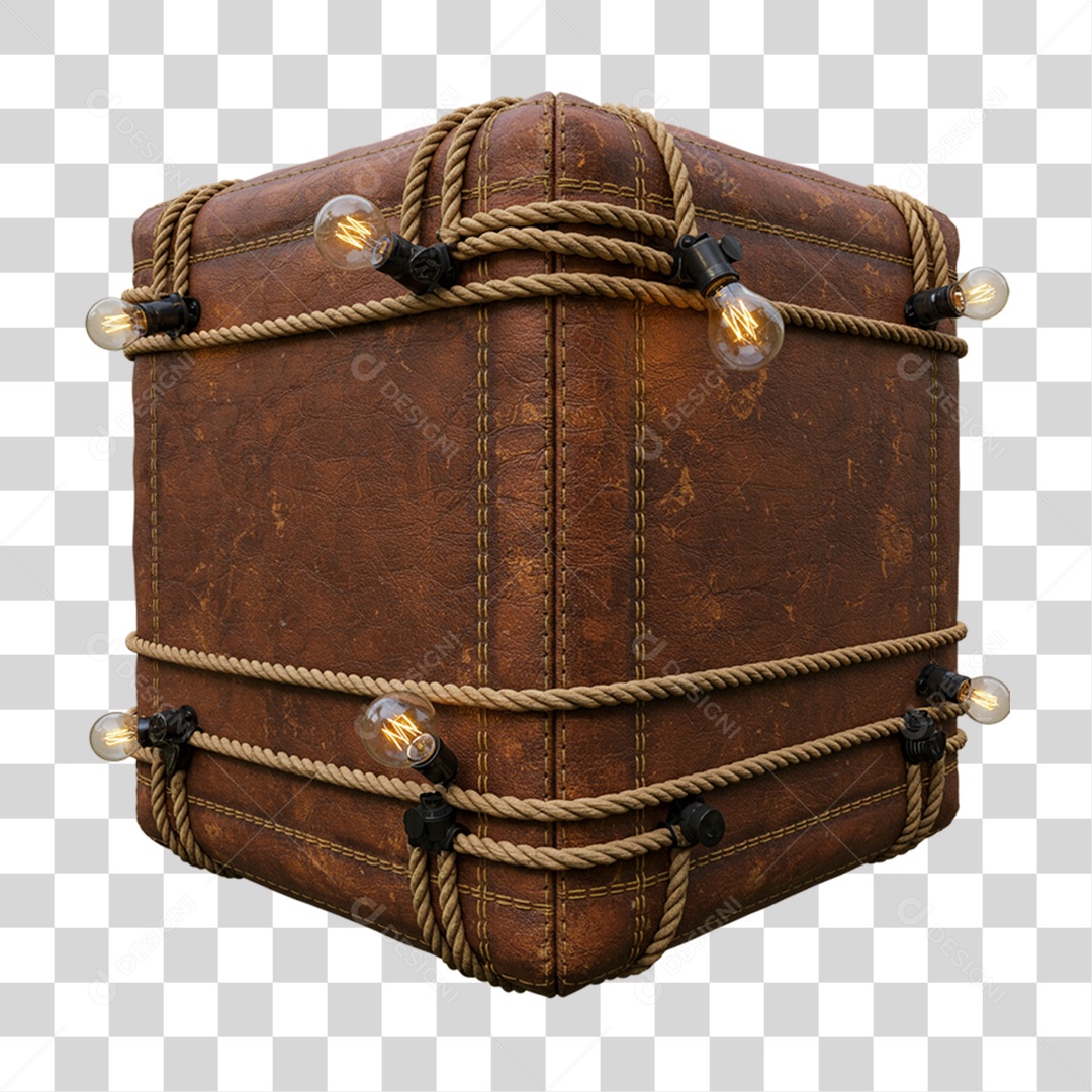 Puff Rústico com Lâmpadas PNG Transparente