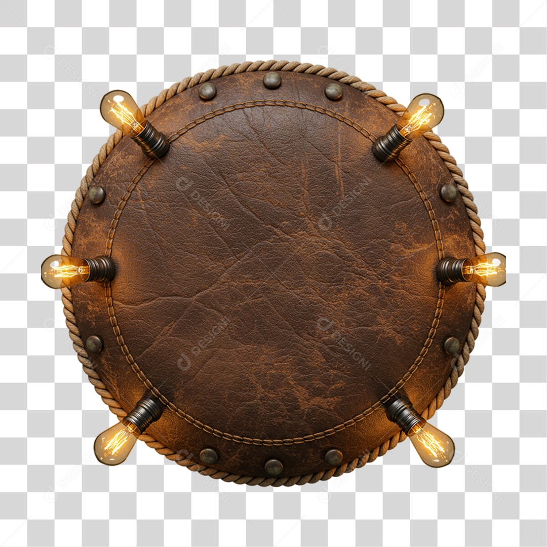 Placa de Madeira com Lâmpadas PNG Transparente